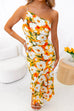 Rebadress One Shoulder High Waist Mermaid Floral Cami Dress