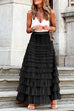 Rebadress Ruffle Layered Mesh A-line Long Tulle Skirt