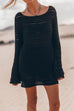 Rebadress Backless Hollow Out Knitting Cover Up Dress