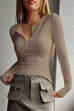 Rebadress Buttons Long Sleeves Slim Fit Bottoming Henry Shirt